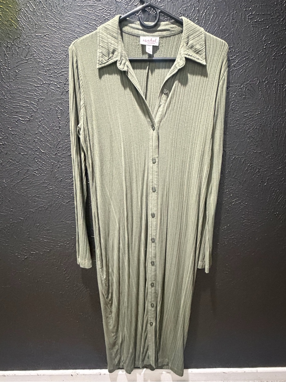 Isabel Maternity by Ingrid & Isabel Olive Green Long-Sleeve Button-Front Dress